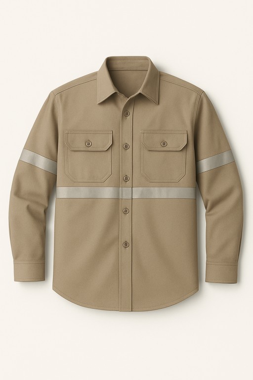 CAMISOLA KAKI CON REFLEJANTE 2"